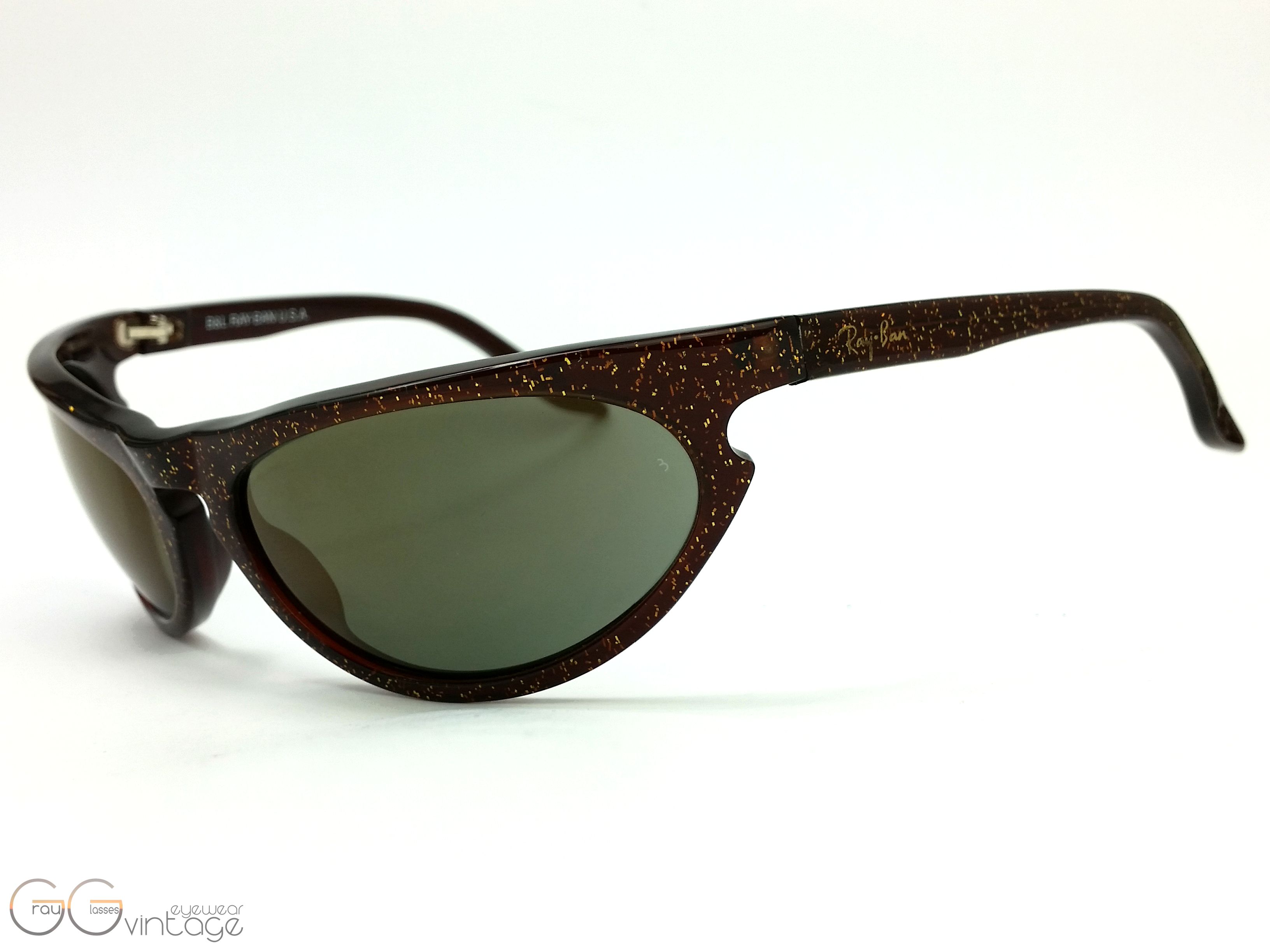 Ray-Ban B & L U.S.A Model 2354 Side Street gold mirror skyline