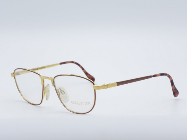CERRUTI Luxury Metal Men Glasses Amber Gold Square Frame Model 1806 GrauGlasses