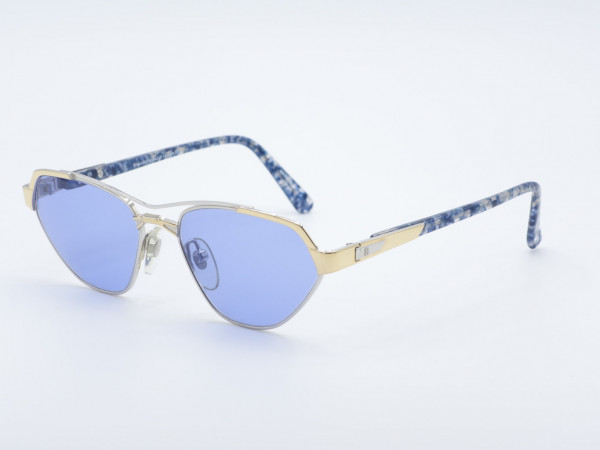 Roman Rothschild 1024 Damen golden blaue Sonnenbrille Luxus Katzenaugen Rahmen Schweiz GrauGlasses